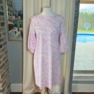 Chico's Light Pink Zebra Print Puff Sleeve Dress chicos 2